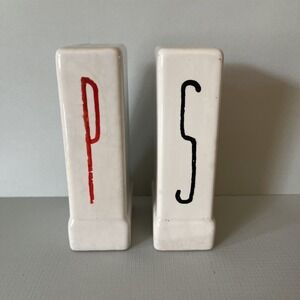 Vintage Art Deco Stove Range Top Ceramic Salt Pepper Shakers Set w Corks AS IS